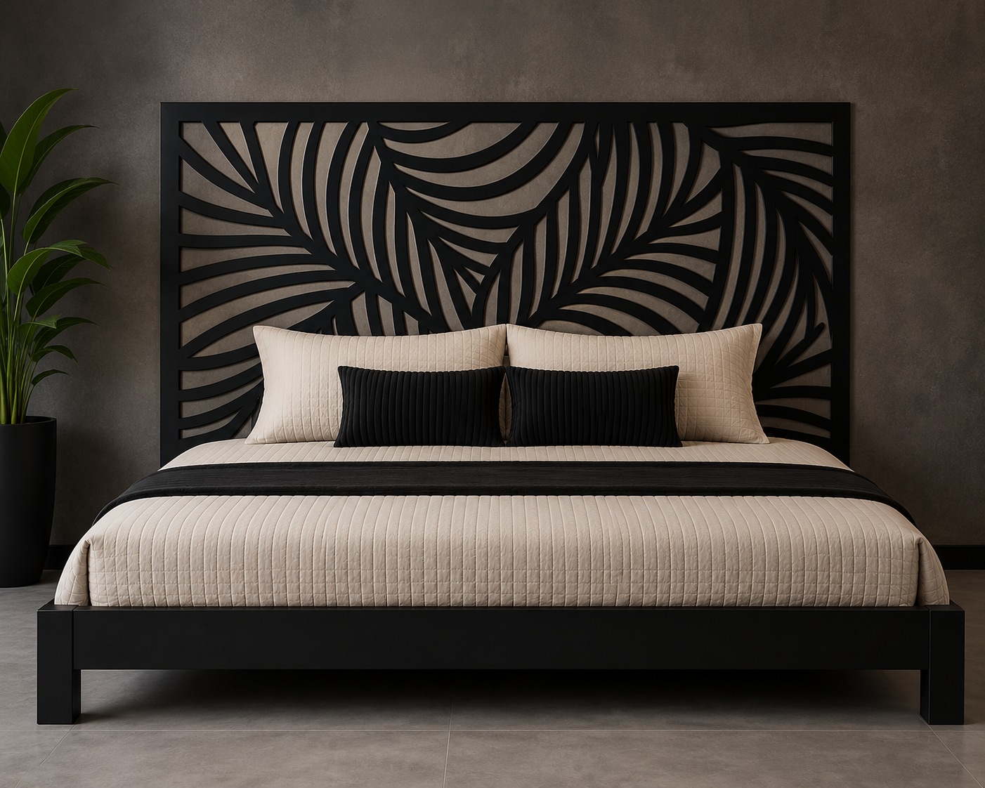 Cabecera de cama decorativa fabricada en metal