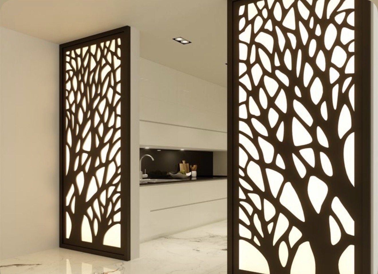 Puerta decorativa fabricada en metal